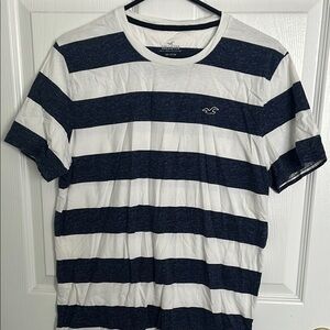 Hollister Nautical Blue and White Short Sleeve Tee